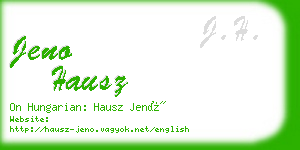 jeno hausz business card